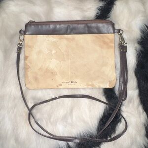 Natural Life Cream and Brown Crossbody Bag